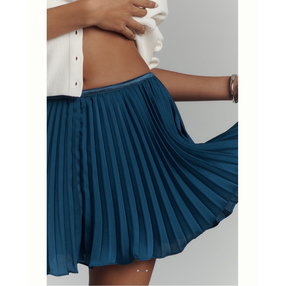Anthropologie Pleated Skort XS Deep Sea Blue NWT